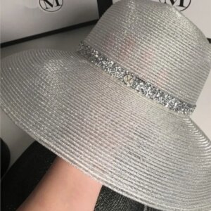 Women’s spring new big-brimmed silver bowler fisherman’s hat
