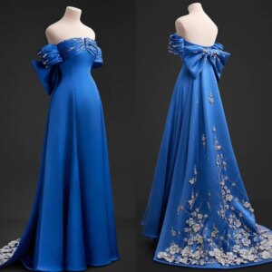 Customized Exquisite Off-the-shoulder A-line Brush Dresses Flower Rhinestone Satin Customized es
