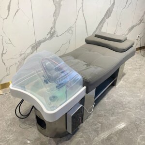 Modern lay down hair salon washing chair barbershop thai shampoo chair bed with salon sink