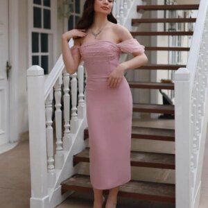 Customized Matching Jersey Sheath Midi Dresses Prom Classic Exquisite Modern Style Pastrol Unisex Chinese Formal