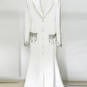 Customized Delicate Jersey Mermaid Crystal Buttons Evening Dresses Formal Long Sleeves Celebrity Gowns Custom Size Par