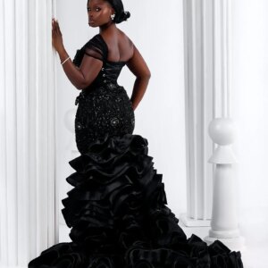 Plus Size Black Mermaid Prom Dress Lacefull Promdress Beaded One Shoulder Evening Formal Party Second Reception Birthday Engagem