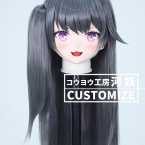C-58-34 Customize Full Head Resin Cartoon Cosplay Japanese Character Anime Role Play Crossdress Kigurumi Mask With Back Shell