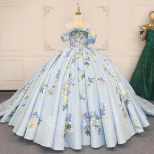 Modern Off the Shoulder Quinceanera Dresses for Girl Lace Lacing Up Princess Blue Customized vestidos de 15 años quinceañeras