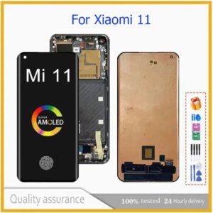 High Quality AMOLED For Xiaomi 11 LCD Touch Screens Digitizer with Frame Fit Redmi Note11 Replacement LCD Screen Mobile Phone