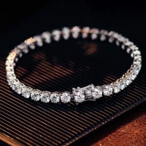 Provence Moissanite Bracelet for Women Man 2/3/4/5mm D Color VVS1 10K/14K/18K Tennis Link Bracelet Hand Chain Customize Bracelet