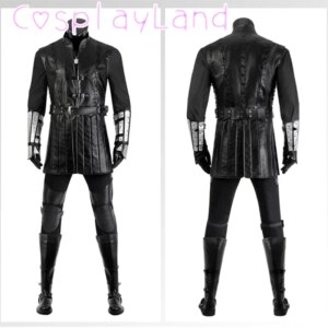 Movie Witcher Outfits Halloween Carnival Party Fancy Disguise Roleplay Outfit For Adult Male Black Leather Suit Custom Size