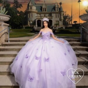 Lilac Lavender Princess Fairytale Quinceanera Dresses Custom Off Shoulder Butterfly Applique Corset vestido de debutante 15 anos