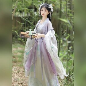 Female Han Costume Southern and Northern Dynasties Flab Hiding Comfortable Breathable for Spring Summer