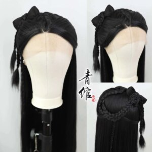 Film And Television Shan Heling Gu Xiang Woman Wig Cover Cosplay Chinese Acient Style Hanfu Costume Halloween Hand Hook Hair