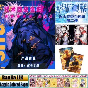 New Ranka 2 Jujutsu Kaisen Acrylic Colored Paper Anime JJK Gojo Satoru Fushiguro Megumi Itadori Diamond Flash Cards Xmas Gift
