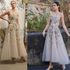 L410 New Strapless Champagne Beaded Ankle Length  فساتين السهرة vestidos de fiesta  فساتين سهره evening dresses