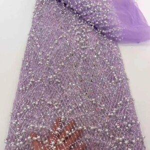 5 Yards Luxury African Sequins Groom Lace Fabric 2025 High Quality French Nigerian Beaded Lace Fabric For Wedding Dress
