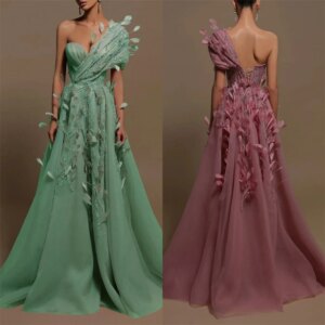 Customized Sparkle Exquisite Organza Draped Pleat Sequined Evening A-line Off-the-shoulder Bespoke Occasion Gown Long Dresses