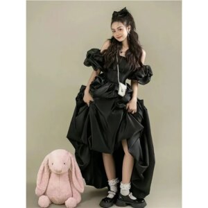 Evening Dress Black Wedding Engagement Wedding vestidos de noche juveniles Couple Dress ชุดงานพรอม formal dress