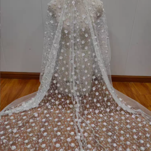 Exquisite Sequins Lace Full Mini 3D Sequined Flowers Bridal Wedding Dress Ornate Lace Fabric