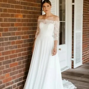 Charming Long Sleeve Wedding Dress 2025 Sexy Lace Bridal Gown Graceful Applique A-Line Floor-length Gown Customized