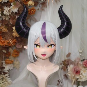 Customize Character Female/Girl Resin Kig Full Head With Lock Anime Cosplay Japanese Anime Kigurumi Mask