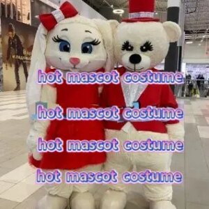 New Adult Halloween Christmas 2pcs Both Hairy Bear and Hare Mascotte Fancy Cartoon Mascot Costume Fancy Dress Mascot Costume
