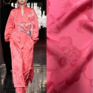 New product 40momme pink heavy rayon jacquard fabric Chinese-style cover armor