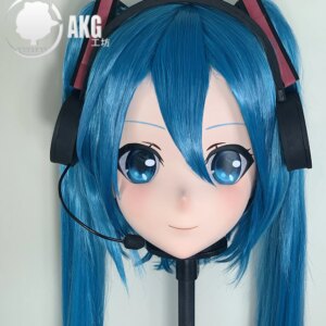 Customize Character Female/Girl Resin Kig Full Head With Lock Anime Cosplay Japanese Anime Kigurumi Mask
