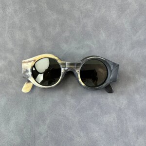 Sunglass Men Round Retro Polarized Vintage Handmade Black White Horn Women Sunglasses Man Luxury Fashion Eyeglasses Glasses
