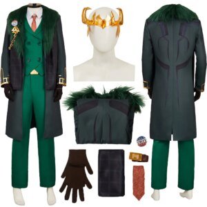 Game Rival Loki Green Top Pants Roleplay Cosplay Clothes Costume Outfits Halloween Carnival Party Disguise For Men Male Adult