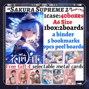 2025 Newest Sakura Supreme Wave 2 A6 Size Waifu Boards Goddess Story Collection Card Swimsuit Bikini Booster Box Habbies Gift