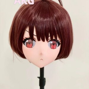 Customize Character Female/Girl Resin Kig Full Head With Lock Anime Cosplay Japanese Anime Kigurumi Mask