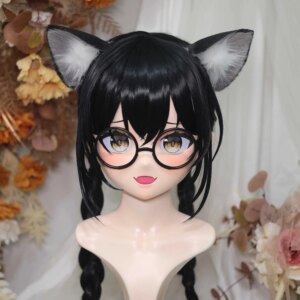 Customize Character Female/Girl Resin Kig Full Head With Lock Anime Cosplay Japanese Anime Kigurumi Mask