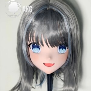 Customize Character Female/Girl Resin Kig Full Head With Lock Anime Cosplay Japanese Anime Kigurumi Mask