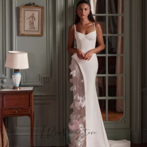 LRosella 2025 Sweetheart Neck 3D Flowers Beading Zipper Back Bridal Gown Sweep Train Customized Mermaid Wedding Dresses