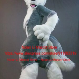 High Quality Gray Husky Dog Fox Wolf Mascot Costume Furry Set Role-Playing Game Fancy Dress Party Christmas Adult Size 1083