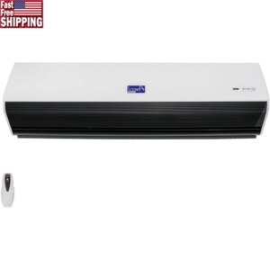 48 Inch Indoor Air Curtain 1200 CFM Unheated with Remote Control Magnetic Door Switch 2 Speed Operation Easy Installation High