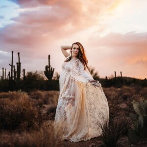 DJ Boho Maternity Dress Photo Shooting Pregnancy Large Lace Cape Dresses Baby Shower Maxi Dresses Pregnant Woman Photo Photograp