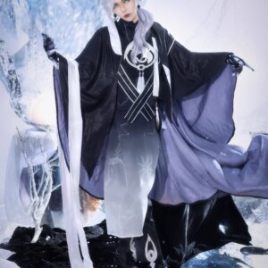 Anime Onmyoji Tsukuyomi Before Awakening Black Long Gown Cos Game Suit Fashion Cosplay Costume Halloween Party Role Play Clothes