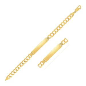 14k Yellow Gold 8 1 2 inch Mens Curb Chain ID Bracelet