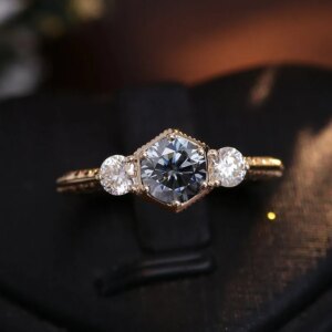 Provence 18K/14K/10K Yellow Gold 0.6ct D Color VVS1 GRA Certified Round Cut Moissanite Ring For Women Men Customized Trendy Gift