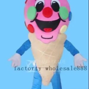 New Adult Ice Cream Shop Cone Party Mascot Costume Christmas Fancy Dress Halloween Mascot Costume Free Ship
