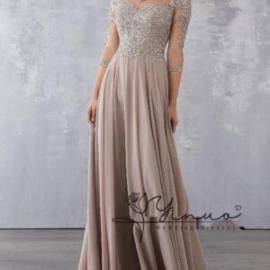 customized 2025 O-neck 3/4 Sleeve Mother Of The Bride Dresses For Weddings Elegant Lace Appliques Mother Dresses For Wedding For