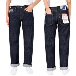 High Quality Trendy Retro Heavyweight Selvedged Denim Jeans Men Mid Waist Straight Leg Jean Trousers