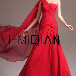one shoulder evening dresses sleeveless floor length mermaid dresses ladies pleats party formal evening gown
