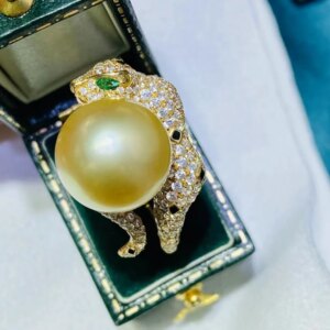 JY2023 DIY 18K Rings 12mm -13mm Pearls Rings Settings Pedestals for Women Not Include Pearls