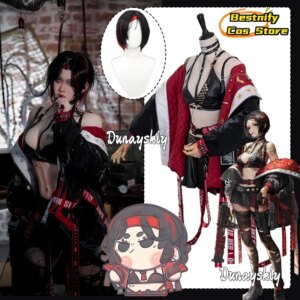NIKKE The Goddess of Victory Crow Cosplay Costume Gothic Coat Wig Jewelry Accessory Sexy Layering Suit Anime Game Party Suit S-L