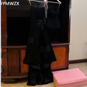 Customized Women Party Dress Occasion Prom Gown Evening YPMWZX Spaghetti Strap A-line Floor Length Skirts Layered Bows Applique