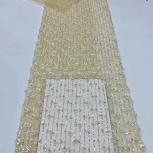 Mccarthy African Beads Groom Tulle lace Fabric 2025 High Quality Sequins Embroidery French Tulle Laces For Nigeiran Party Sewing