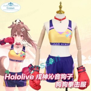Vtuber Hololive Inugami Korone Cosplay Boxing Sportswear Halloween Role Play Women Outfit Game