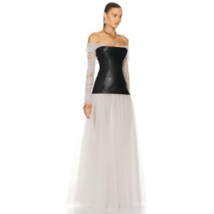 Celebrity Dress Tulle Long Sleeves Sense Of Design Off The Shoulder Backless Slim Strapless Zipper Evening Party Prom Gown New