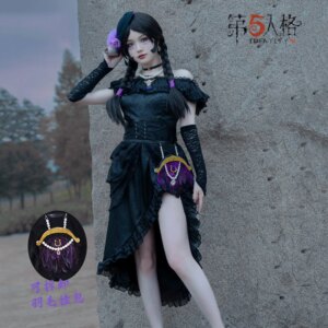 Anne Cosplay for Game Identity V toymaker Sexy strapless black slim dress women new Costume