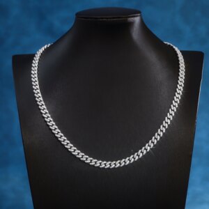 Provence 10K/14K18K White Gold Cuban Chain for Men 16/18/20/22/24 Inch Miami Hip Hop Necklace Women’s Choker Line Chain Jewelry
